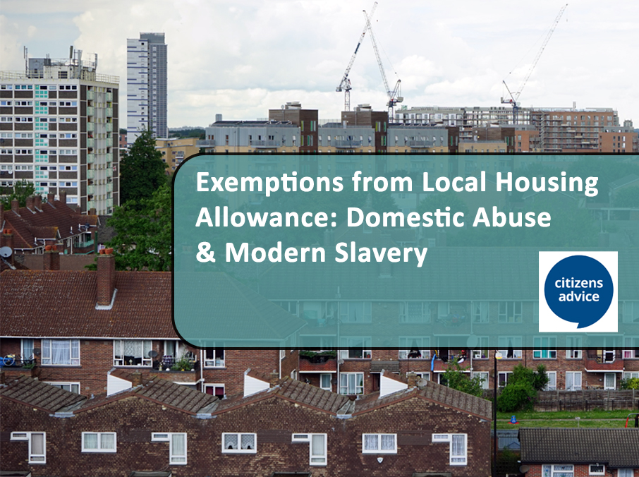 Exemptions from Local Housing Allowance: Domestic Abuse & Modern Slavery